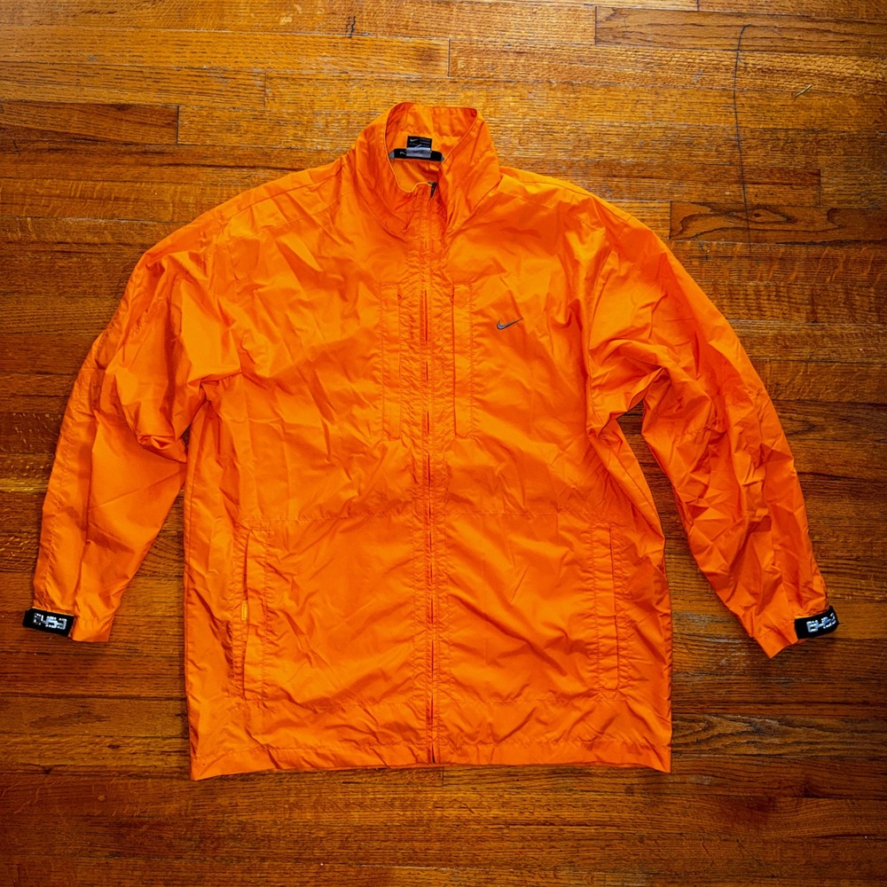 Nike Men's Orange Lightweight Full Zip Track‎ Jacket Large